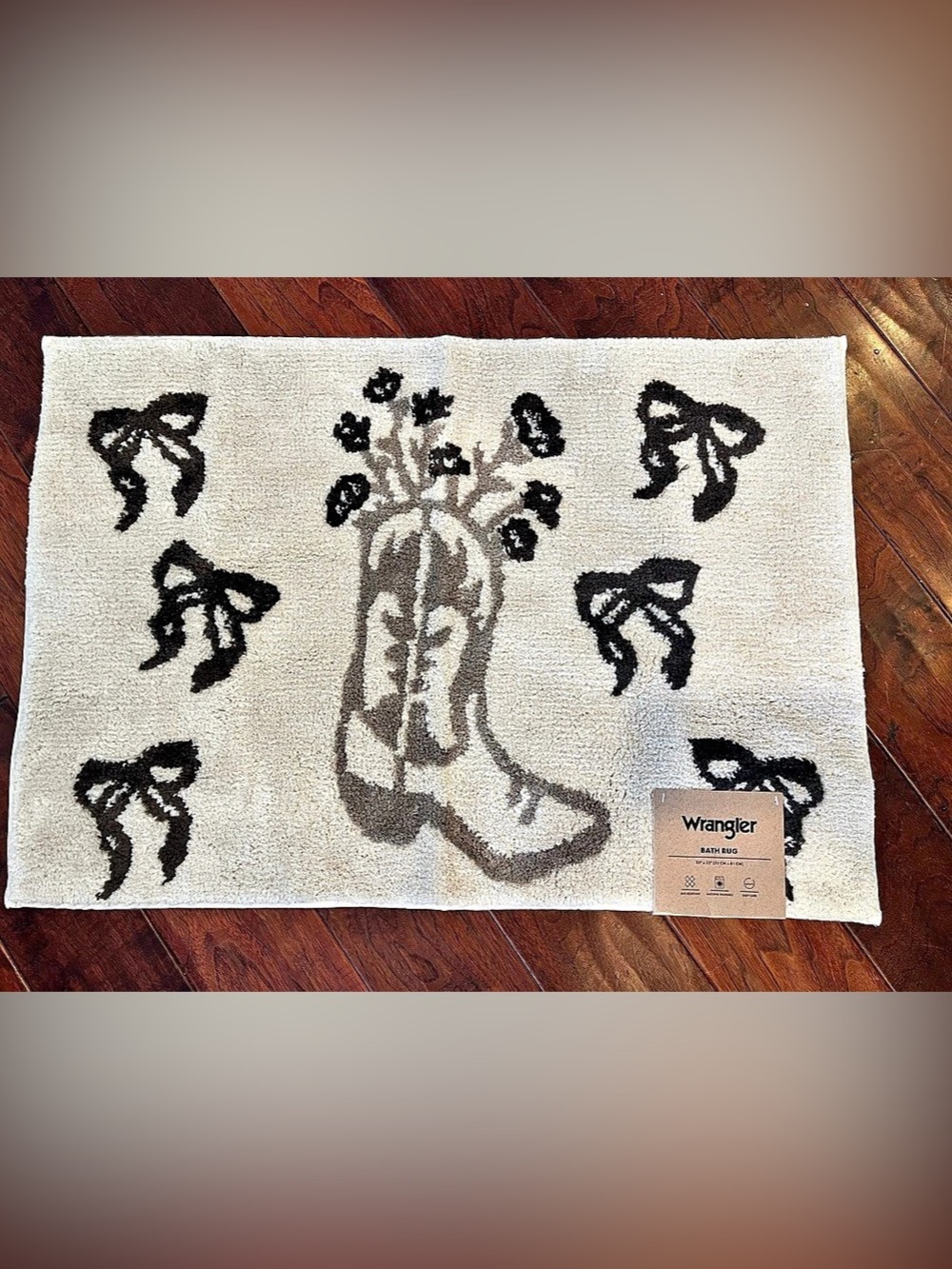 Wrangler Cowboy Boot and Bows Bath Rug/Mat